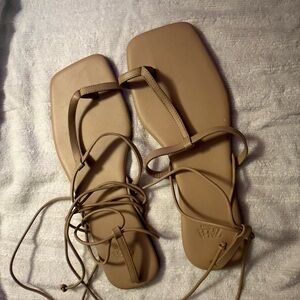 Zara Women's Beige Strappy Sandals